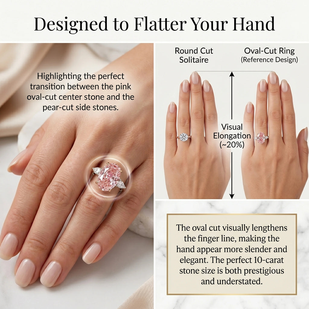 🚨 90% OFF TODAY: The "Rosalie" Handcrafted Statement Ring: Platinum-Plated Finger-Slimming Design | 10ct Pink Diamond Alternative