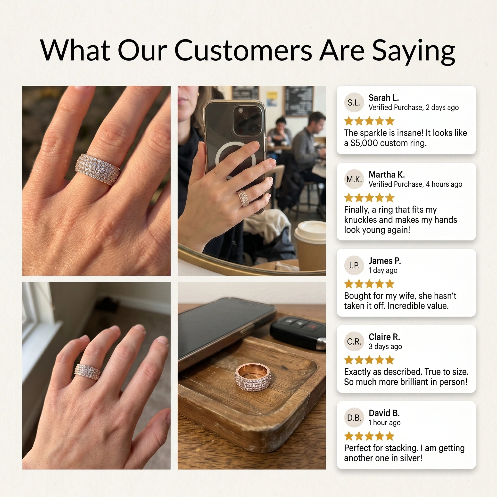 🚨 90% OFF TODAY: The "Aurelia" Handcrafted Statement Ring: 18K Rose Gold Finger-Slimming Wide Band | 360° Micro-Pavé Brilliance