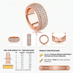 🚨 90% OFF TODAY: The "Aurelia" Handcrafted Statement Ring: 18K Rose Gold Finger-Slimming Wide Band | 360° Micro-Pavé Brilliance