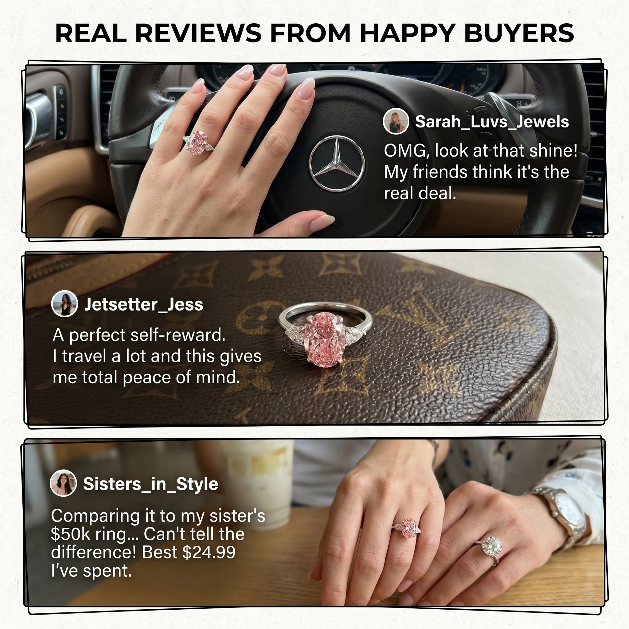 🚨 90% OFF TODAY: The "Rosalie" Handcrafted Statement Ring: Platinum-Plated Finger-Slimming Design | 10ct Pink Diamond Alternative