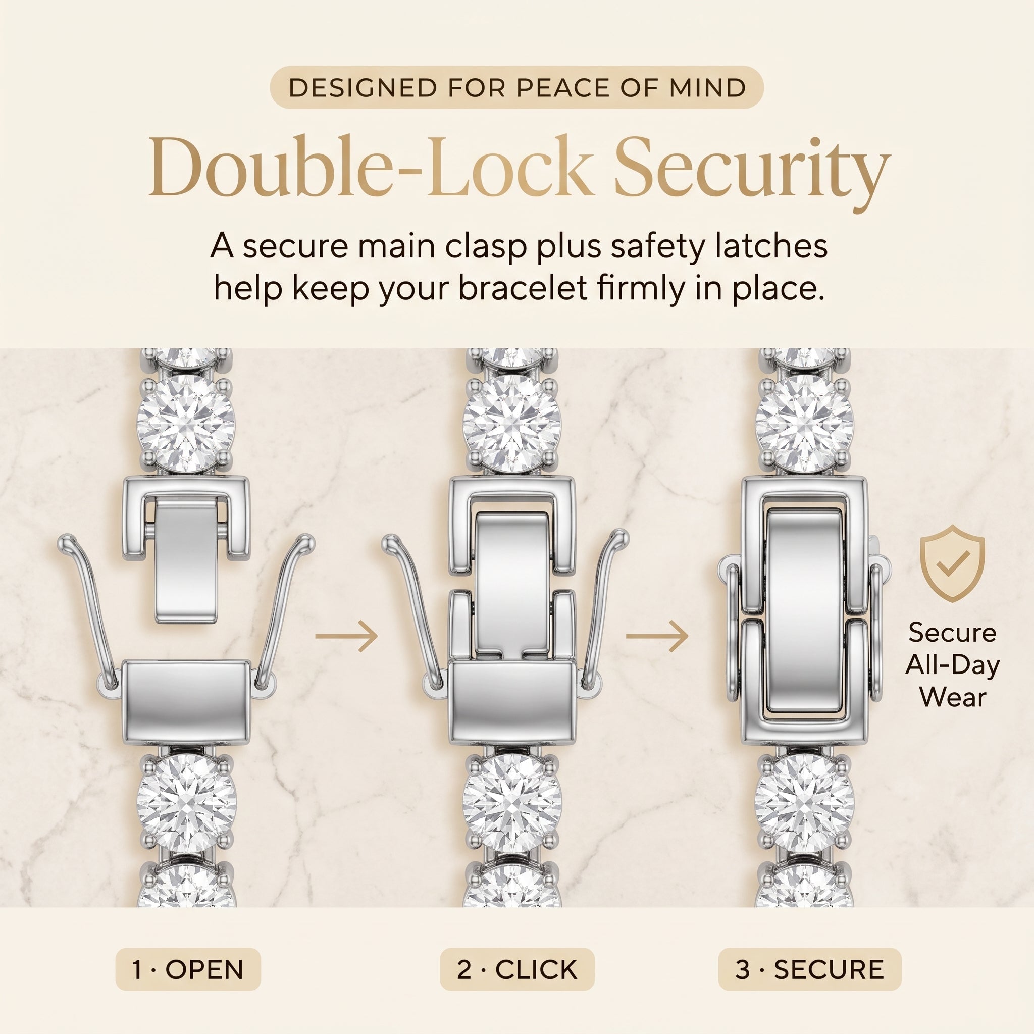 🔥 LAST DAY — 90% OFF 🔥 Dazzling 4mm Moissanite Tennis Bracelet – Diamond-Like Fire, 14K Gold Finish & Secure Double-Lock Clasp