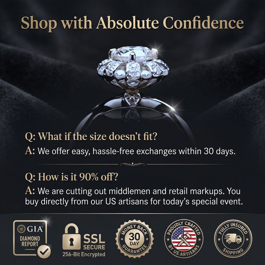 🚨 90% OFF TODAY: The "Eternal Bloom" Hand-Forged 7-Carat Brilliant Round Cut Ring with Hidden Heart Halo