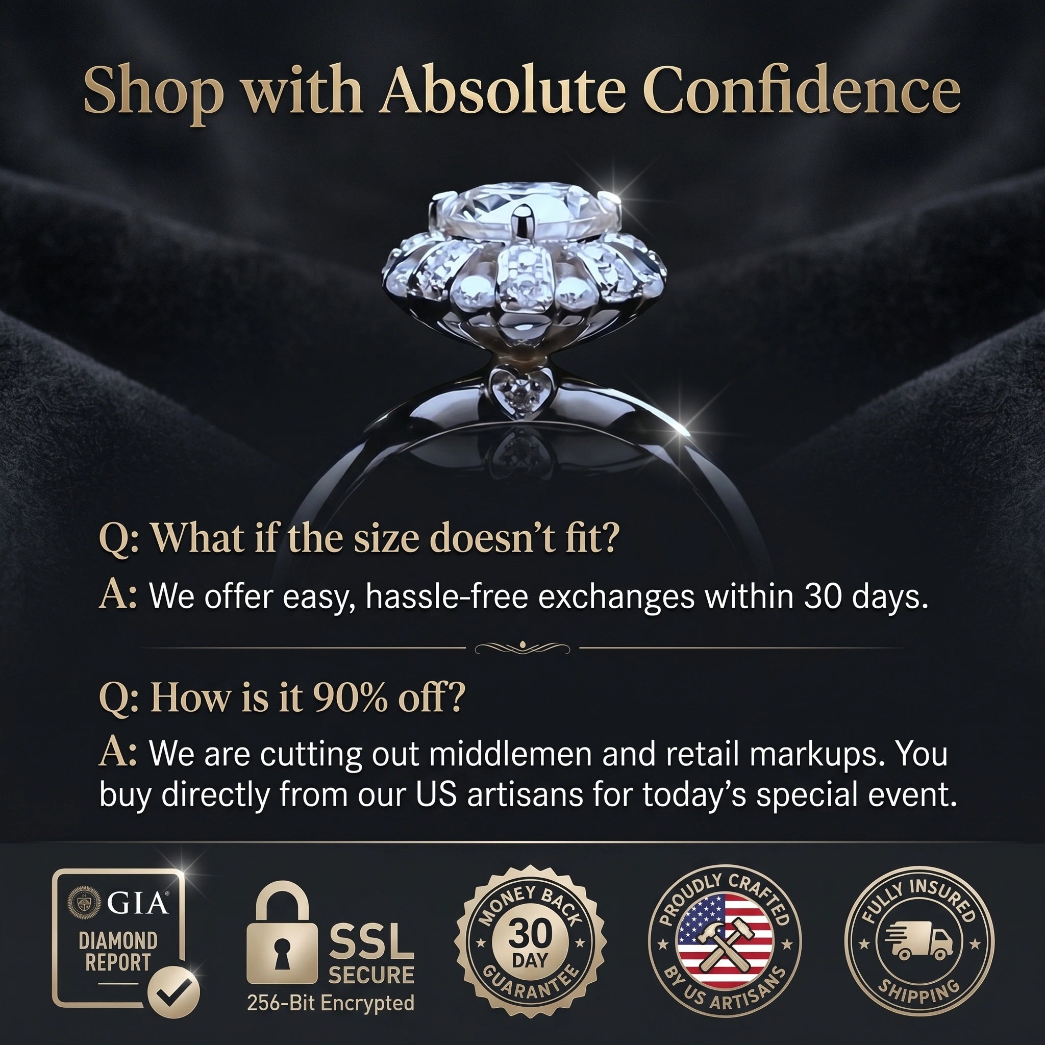 🚨 90% OFF TODAY: The "Eternal Bloom" Hand-Forged 7-Carat Brilliant Round Cut Ring with Hidden Heart Halo