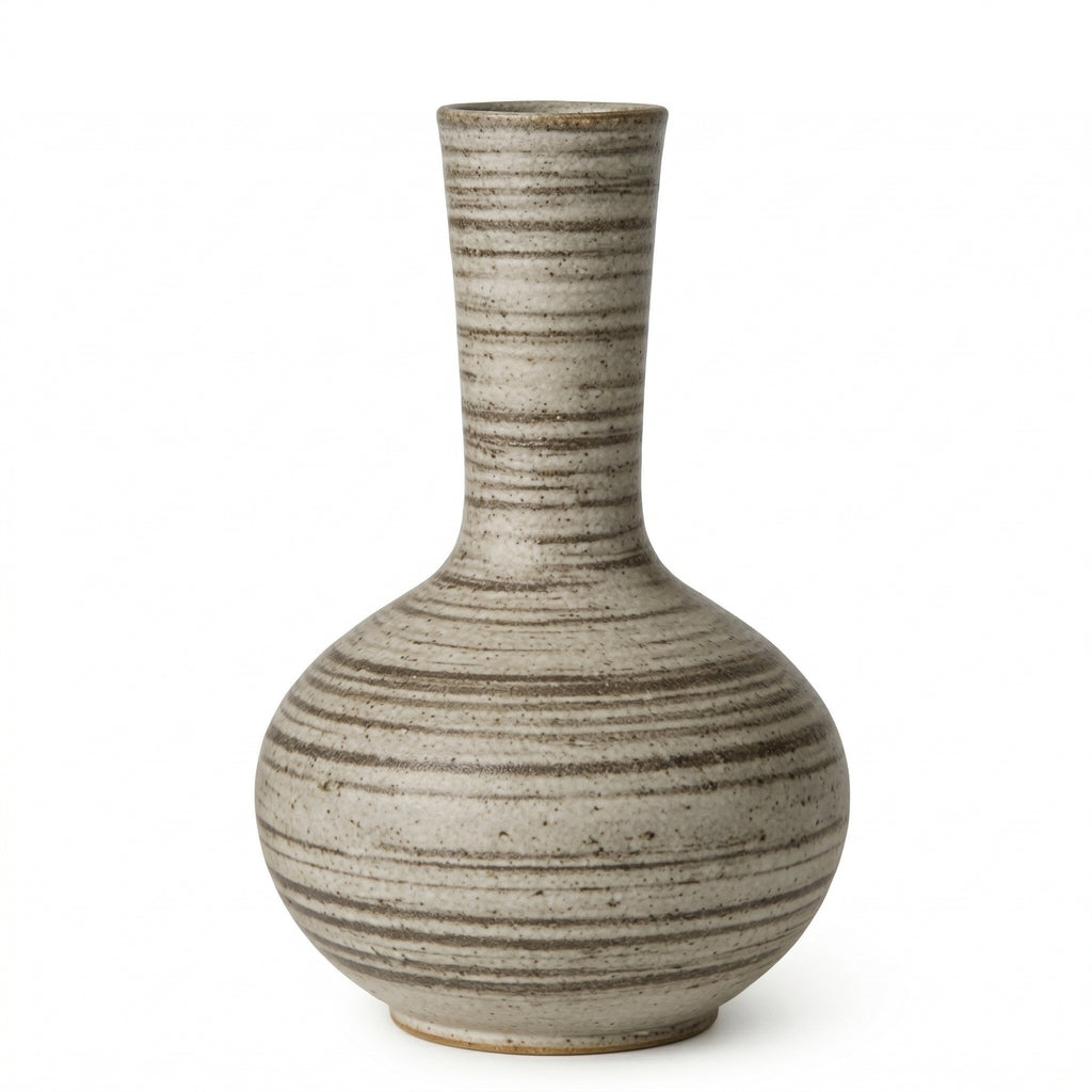 Striped Neck Ceramic Decorative Vase
