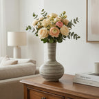Striped Neck Ceramic Decorative Vase