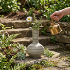 Striped Neck Ceramic Decorative Vase