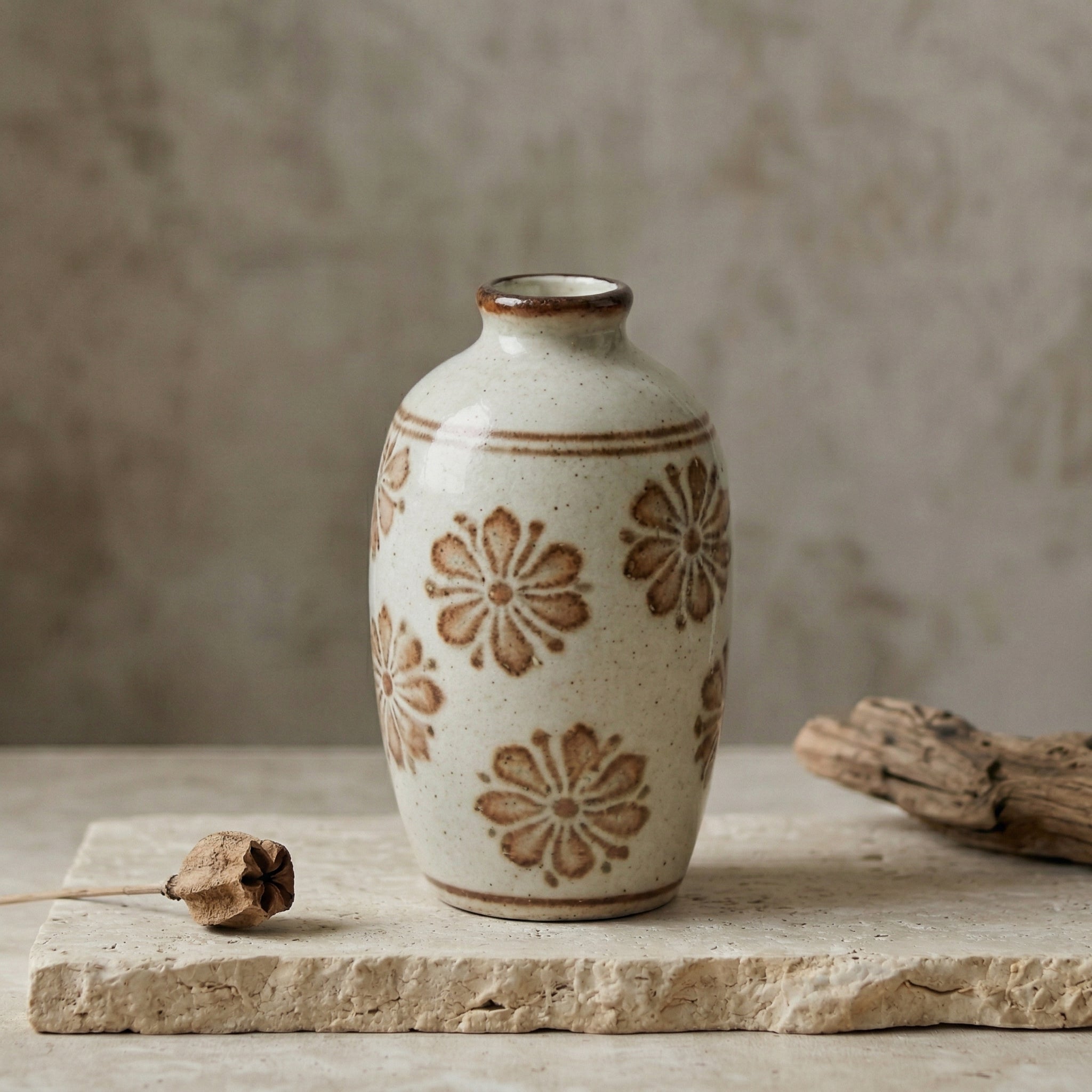 Vintage Floral Ceramic Decorative Vase