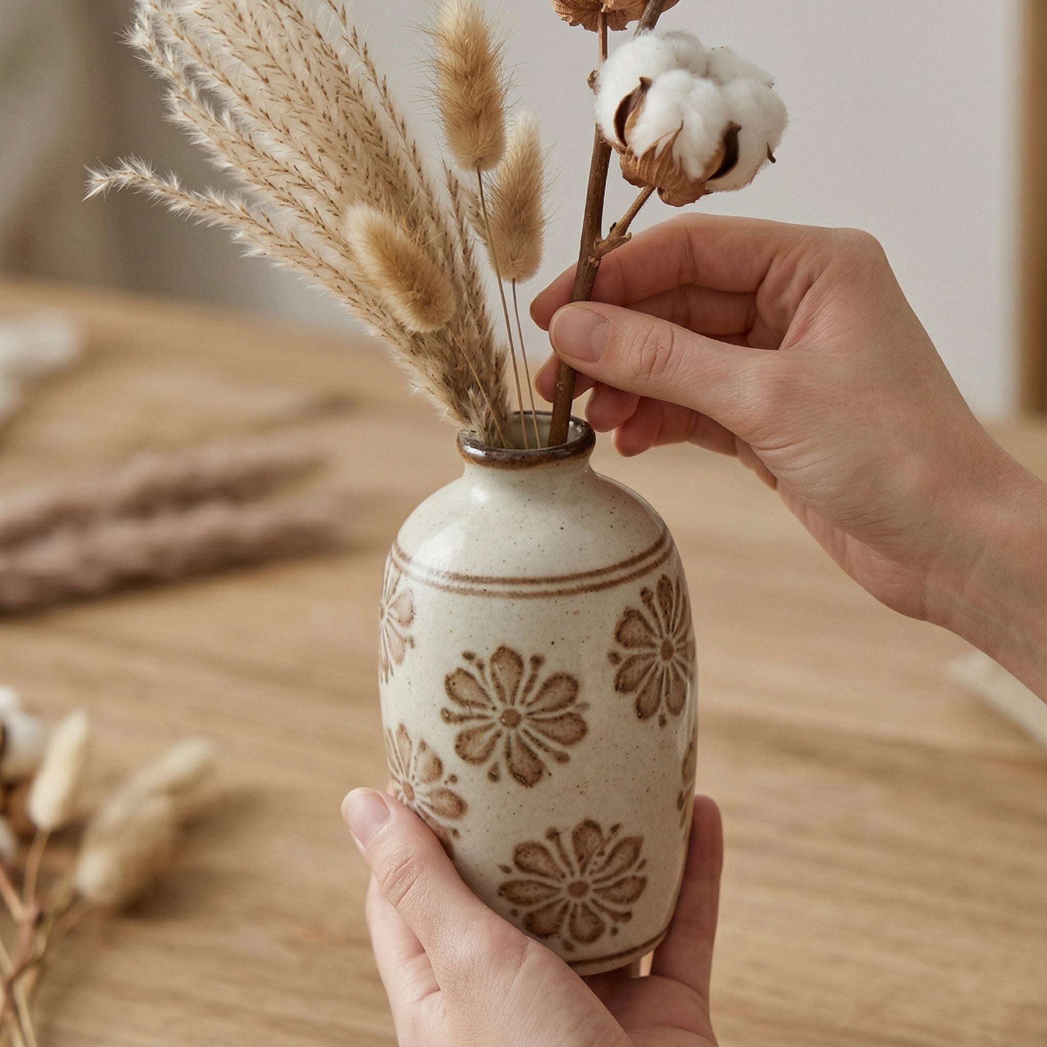 Vintage Floral Ceramic Decorative Vase