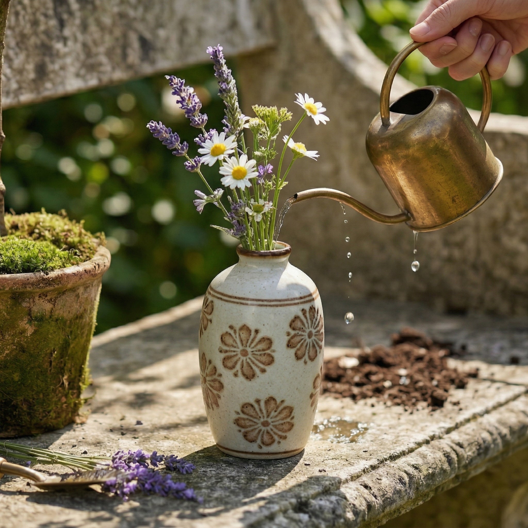 Vintage Floral Ceramic Decorative Vase