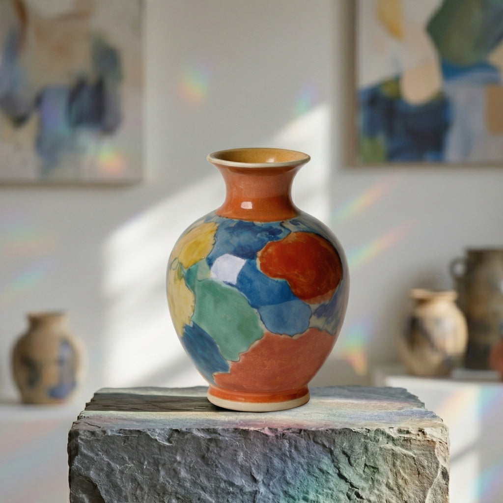 Abstract Multicolor Art Ceramic Vase