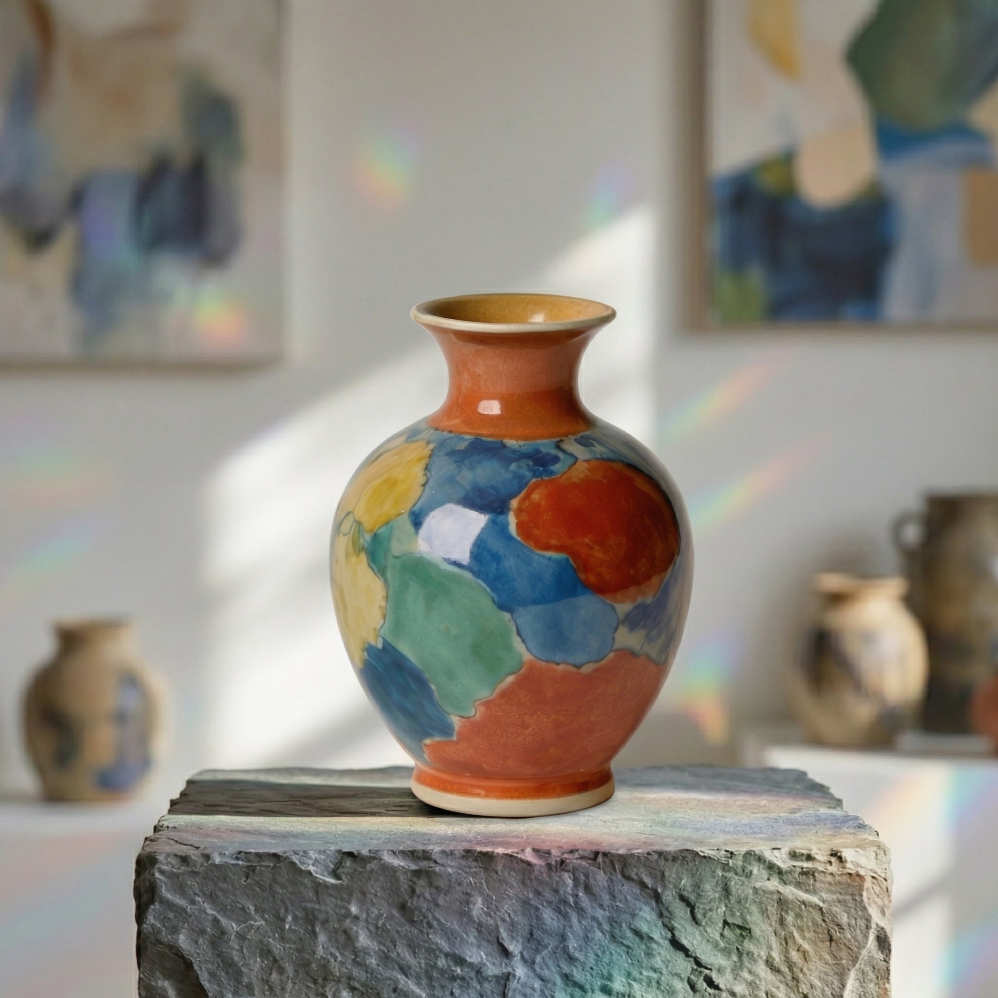 Abstract Multicolor Art Ceramic Vase