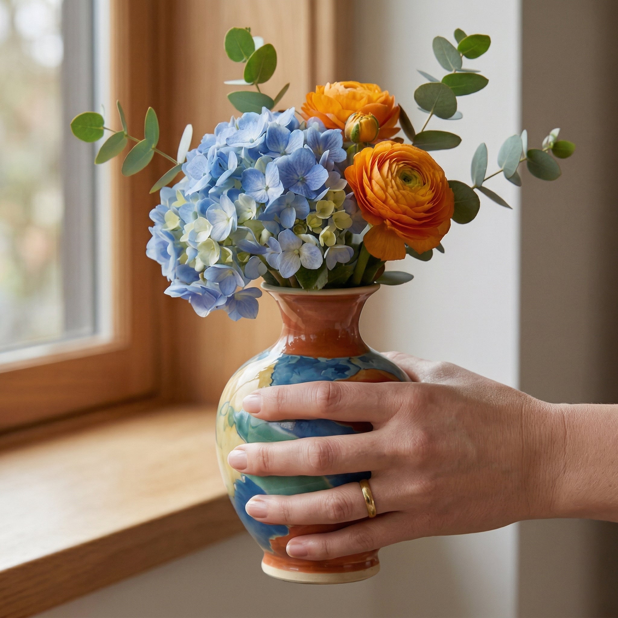 Abstract Multicolor Art Ceramic Vase