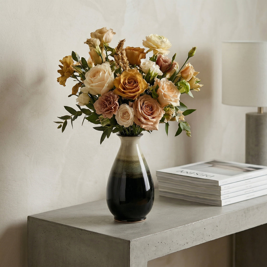Glossy Gradient Ceramic Decorative Vase