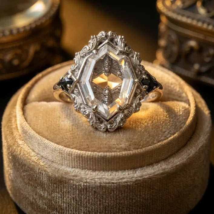 Timeless Vintage Silver Crystal Moth Statement Ring for Women — Last Day Sale-90% OFF🔥