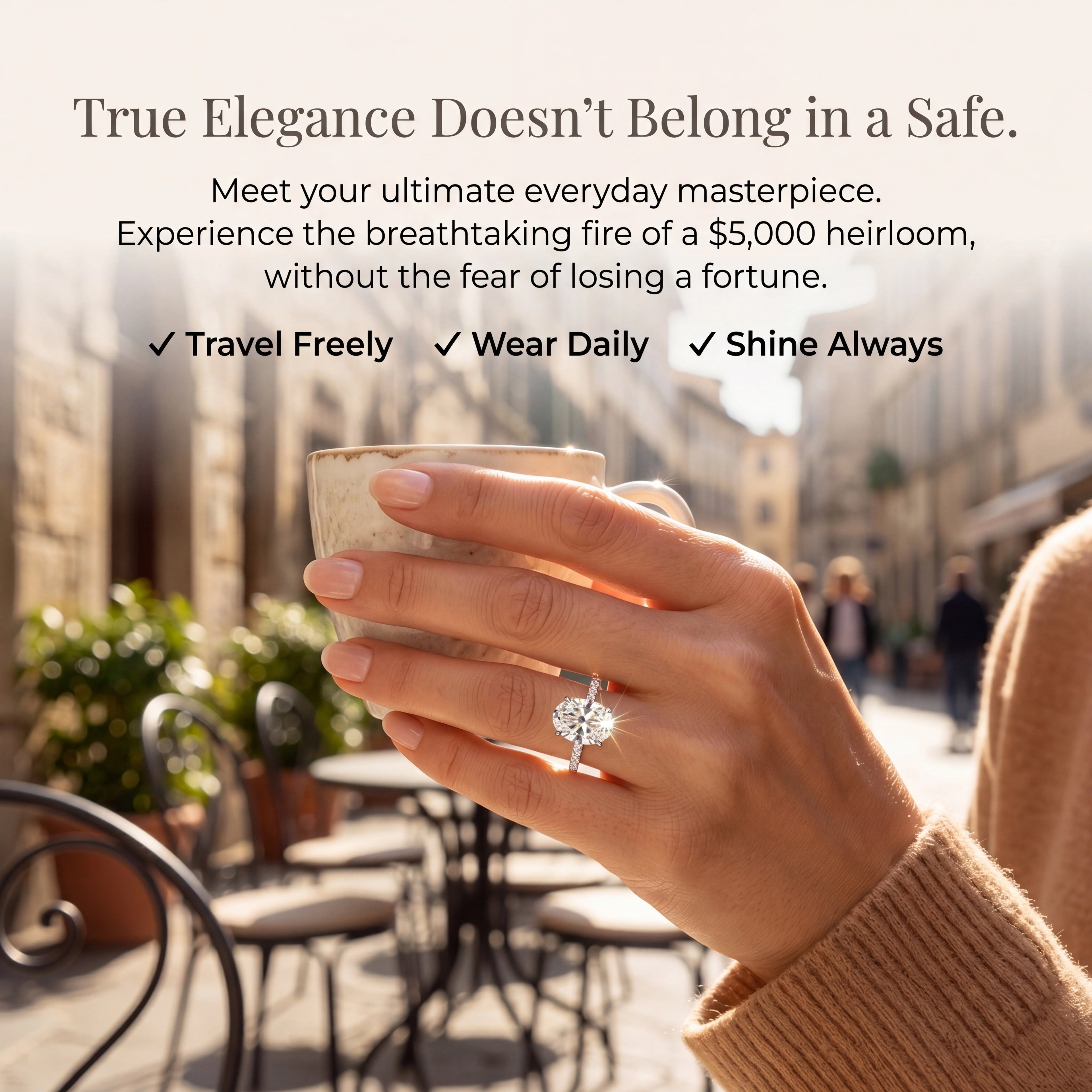 The Riviera Oval™ | 2.39ct Flawless Travel Ring | 90% OFF VIP Sale Only Today
