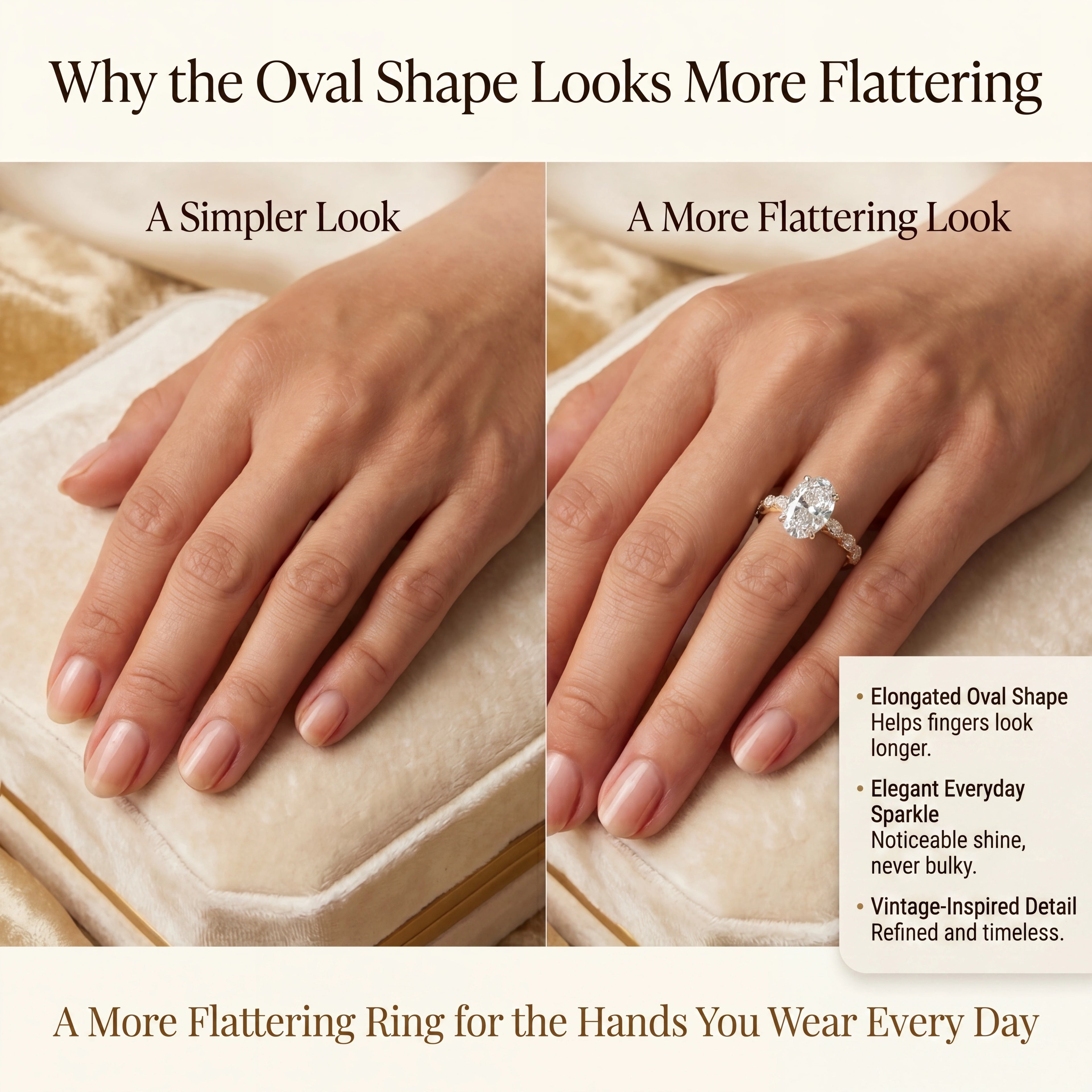 Last Day Sale-90% OFF🔥 The 3CT Oval Upgrade Ring — Longer-Looking Fingers & Everyday Comfort