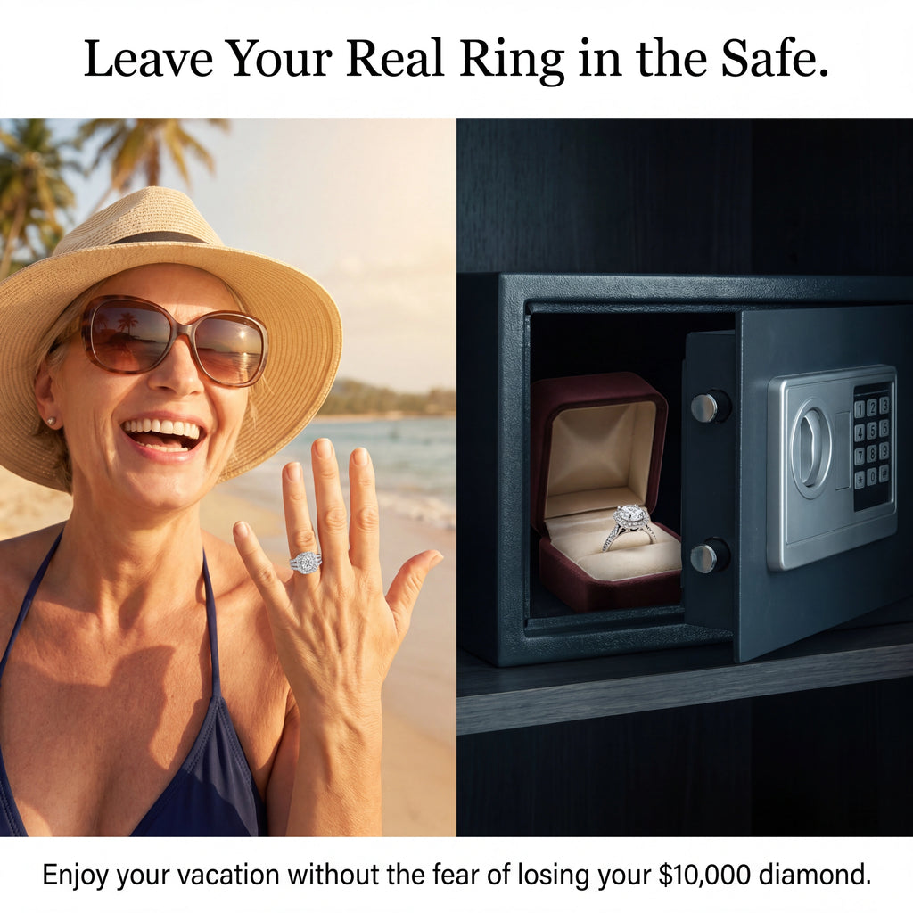 🚨 90% OFF TODAY: The "Serenity Riviera" Handcrafted Travel Ring: Solid 925 Silver Platinum Finish | Flawless 3.5ct Diamond Alternative