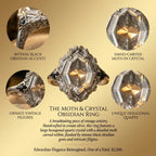 Timeless Vintage Silver Crystal Moth Statement Ring for Women — Last Day Sale-90% OFF🔥
