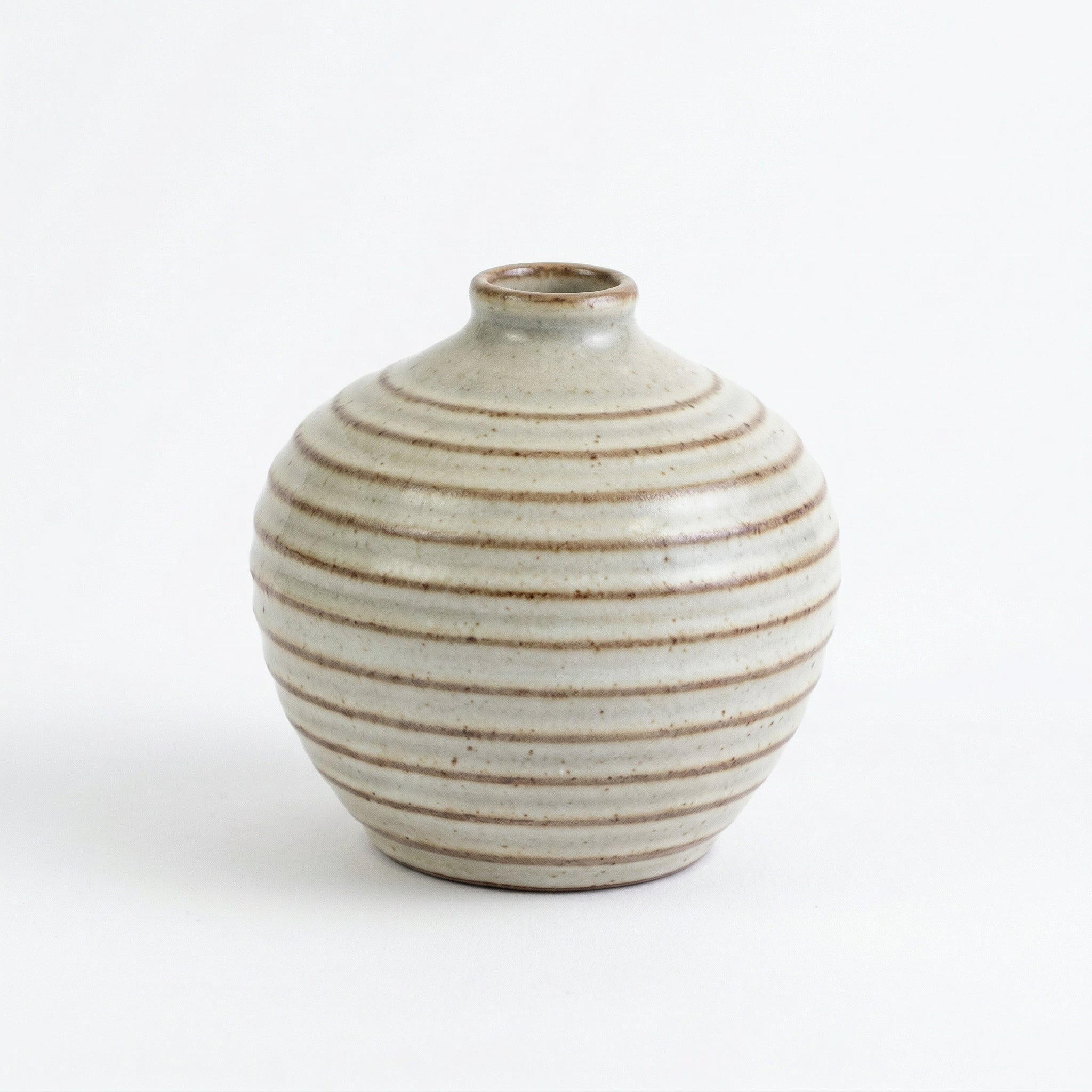 Round Ribbed Ceramic Bud Vase