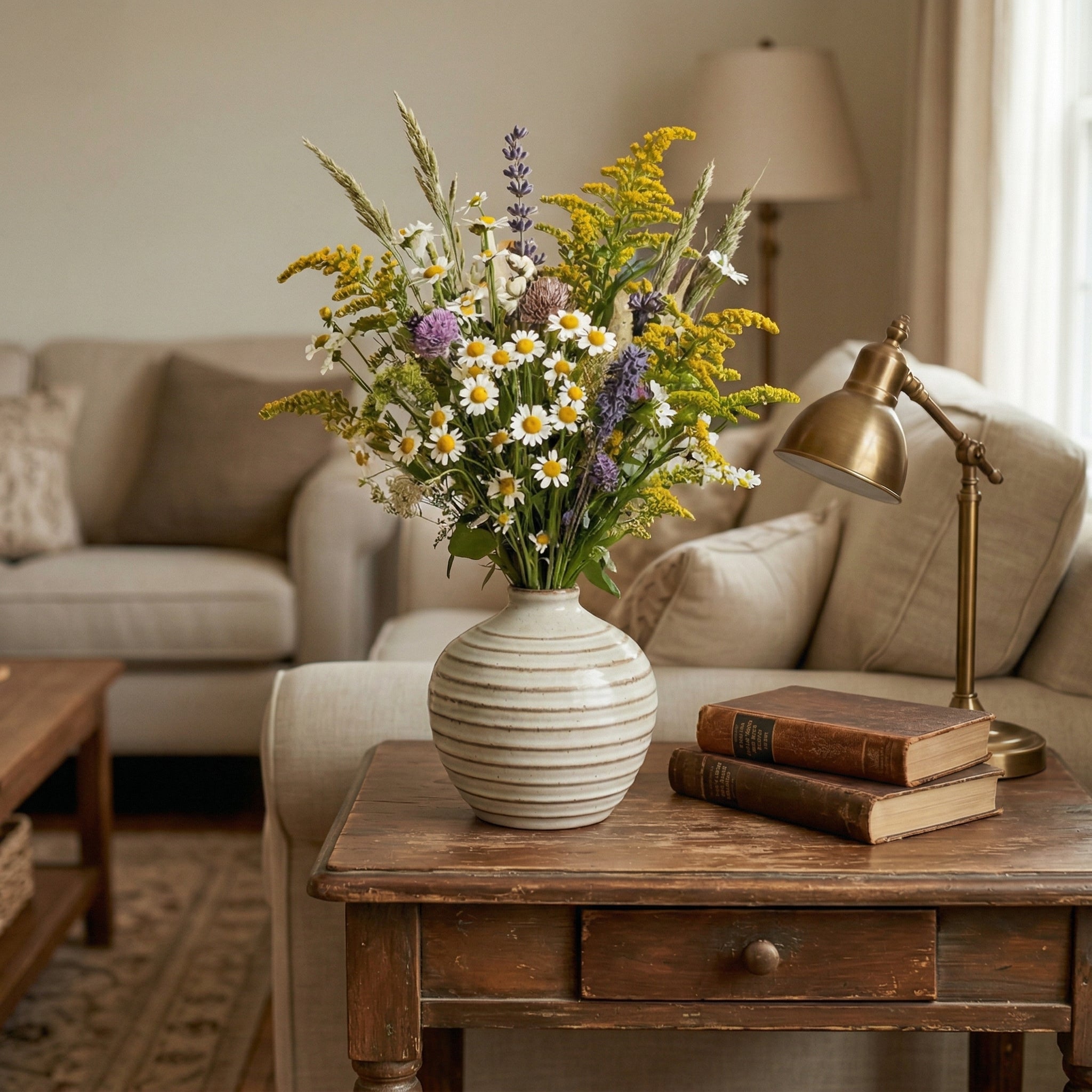 Round Ribbed Ceramic Bud Vase
