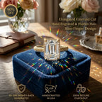Timeless Elegance: Exquisite Elongated Emerald Cut Hand-Engraved Ring with Hidden Halo | Last Day Sale-90% OFF🔥