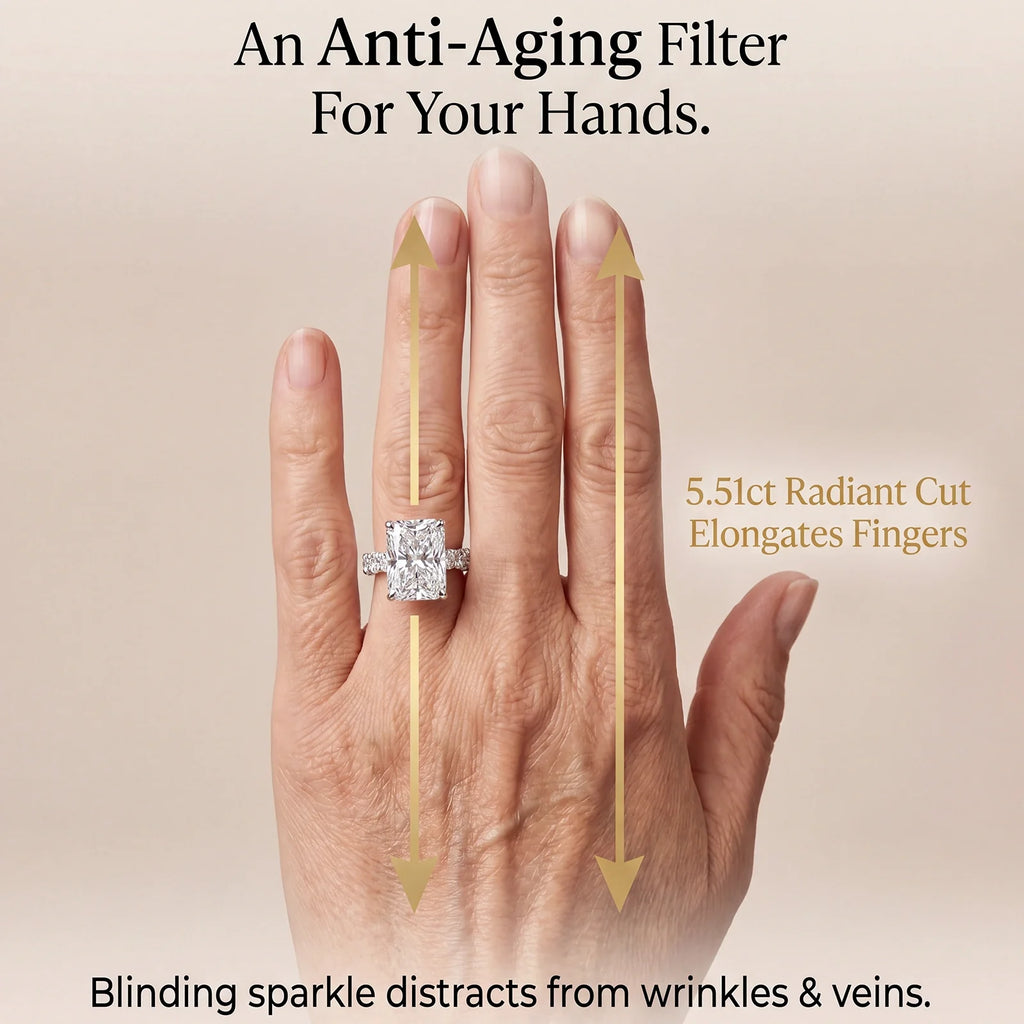 Viral Restock! 🚨 80% OFF The 5.51ct Radiant Illusion Ring - Elongates Fingers, Flawless $8k Look