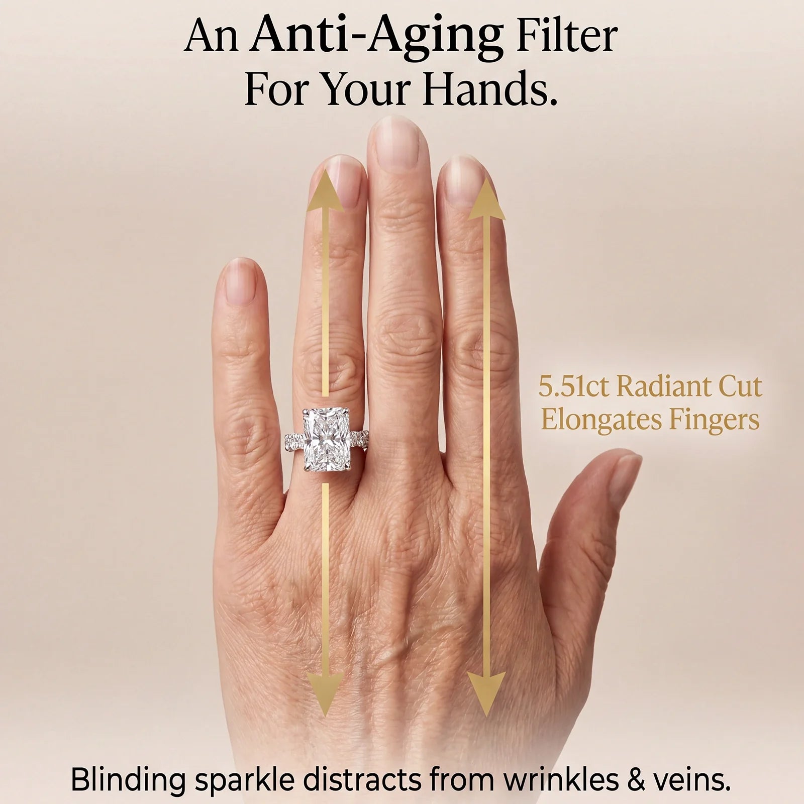 Viral Restock! 🚨 80% OFF The 5.51ct Radiant Illusion Ring - Elongates Fingers, Flawless $8k Look