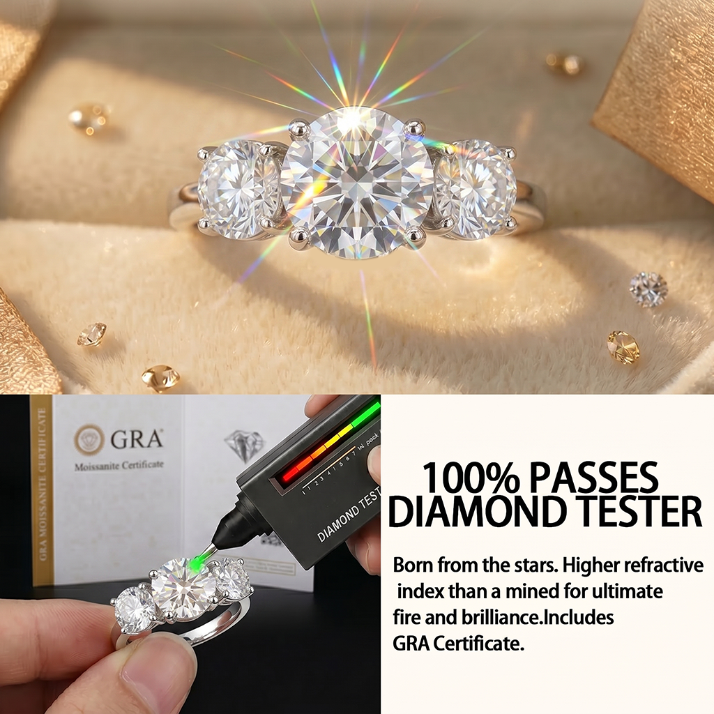 LAST DAY Sale 🔓 80% OFF The Flawless 4-Carat Trinity Ring - Outshines Diamonds, Zero Guilt