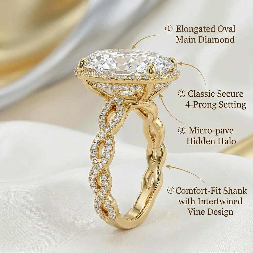 The Perfect Travel Ring: 1-6ct Oval Cut Twist Simulated Diamond Ring | Last Day Sale-90% OFF🔥