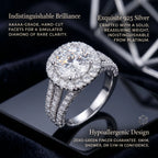🚨 90% OFF TODAY: The "Serenity Riviera" Handcrafted Travel Ring: Solid 925 Silver Platinum Finish | Flawless 3.5ct Diamond Alternative