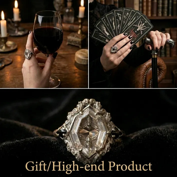 Timeless Vintage Silver Crystal Moth Statement Ring for Women — Last Day Sale-90% OFF🔥