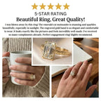 Timeless Elegance: Exquisite Elongated Emerald Cut Hand-Engraved Ring with Hidden Halo | Last Day Sale-90% OFF🔥