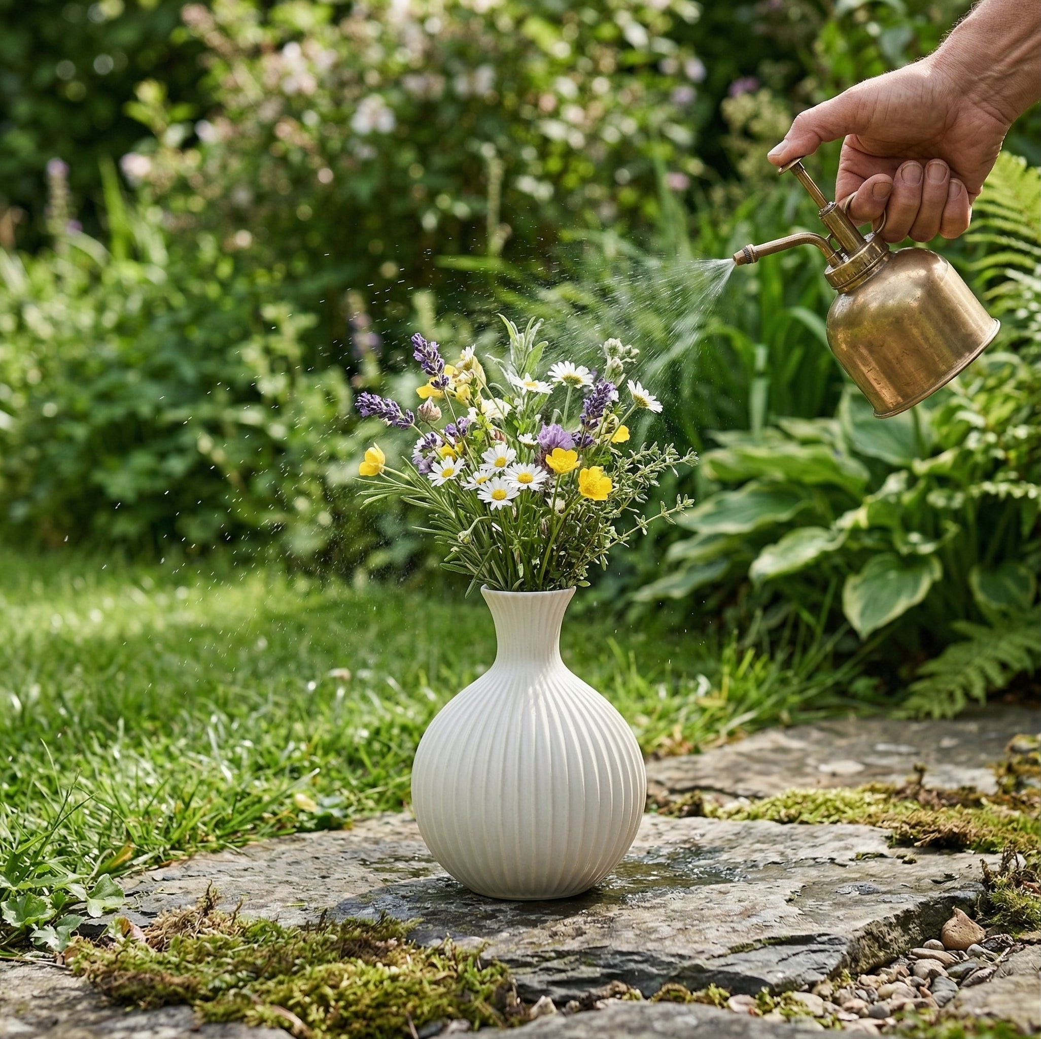 Fluted Ceramic Decorative Vase