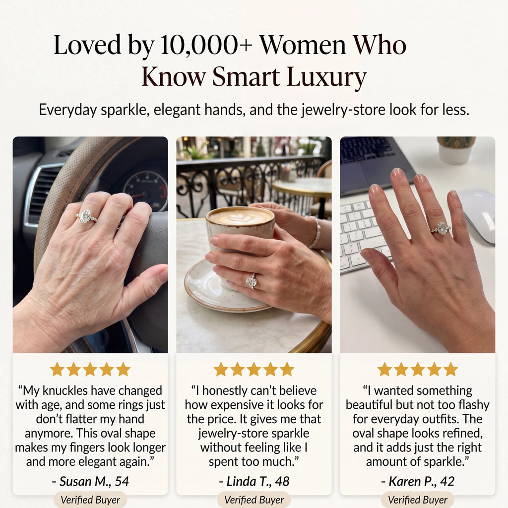 Last Day Sale-90% OFF🔥 The 3CT Oval Upgrade Ring — Longer-Looking Fingers & Everyday Comfort