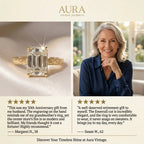 Timeless Elegance: Exquisite Elongated Emerald Cut Hand-Engraved Ring with Hidden Halo | Last Day Sale-90% OFF🔥