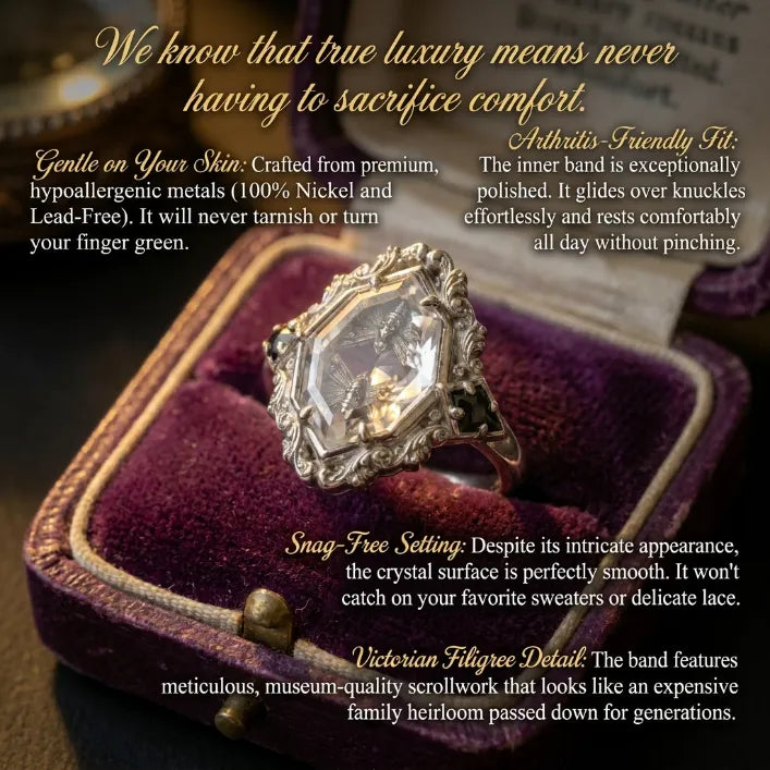 Timeless Vintage Silver Crystal Moth Statement Ring for Women — Last Day Sale-90% OFF🔥