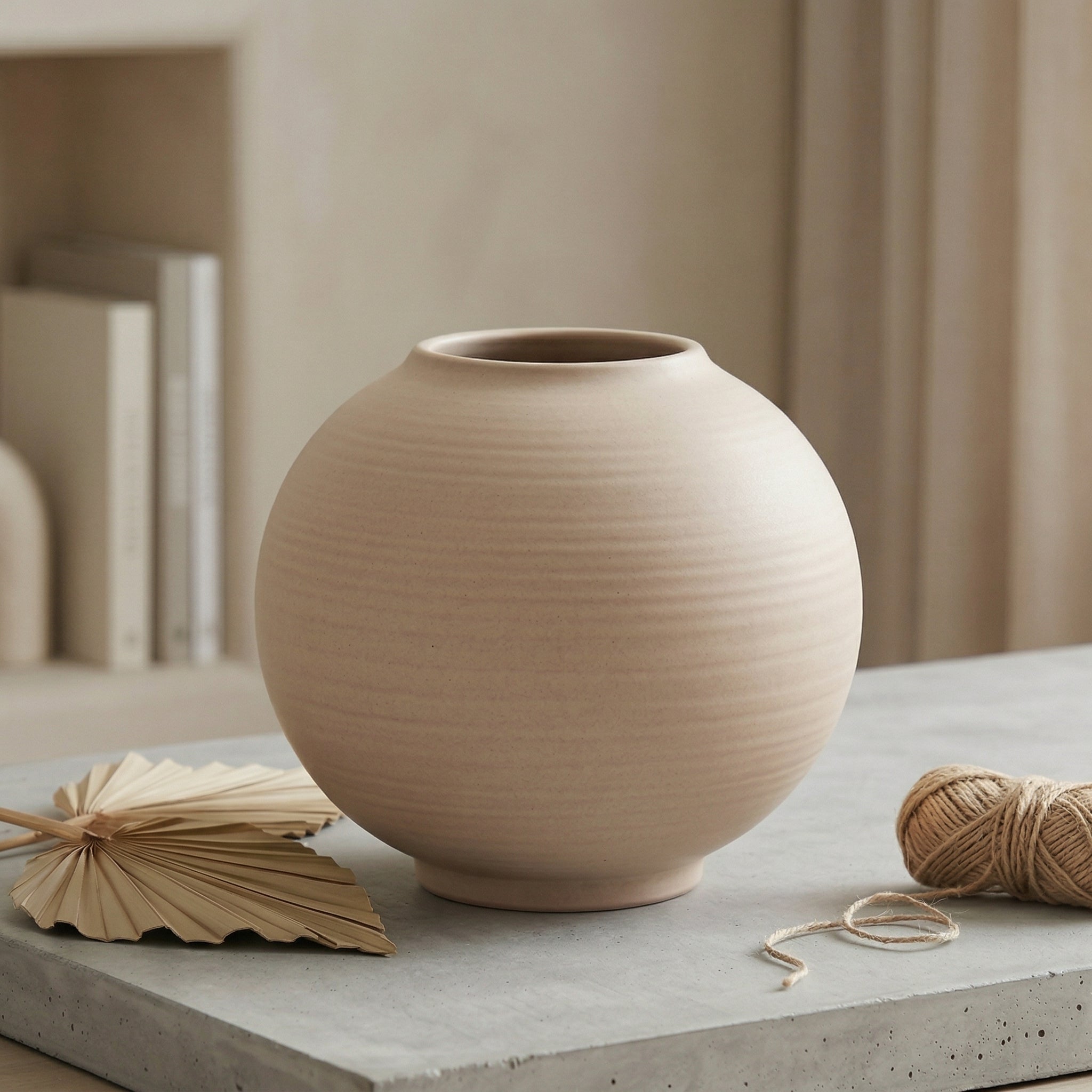 Minimalist Round Ceramic Vase