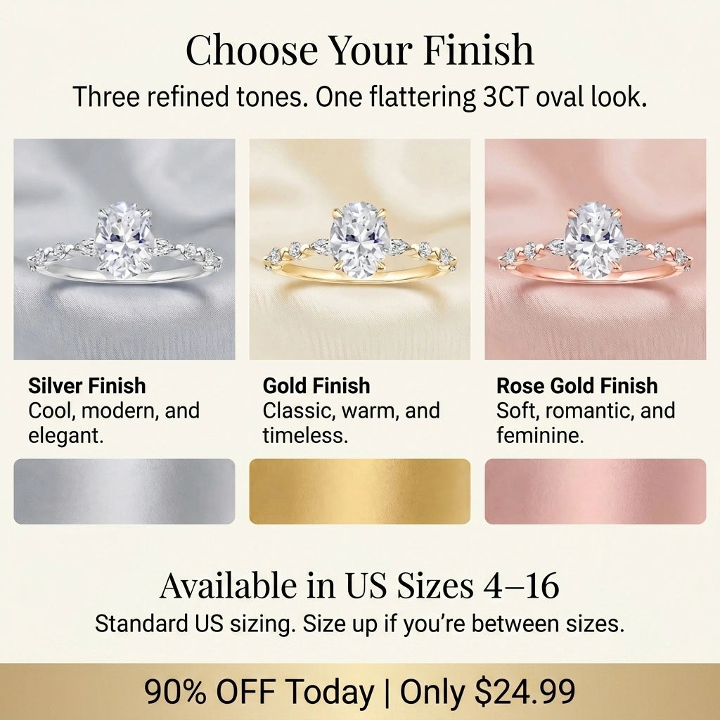 Last Day Sale-90% OFF🔥 The 3CT Oval Upgrade Ring — Longer-Looking Fingers & Everyday Comfort