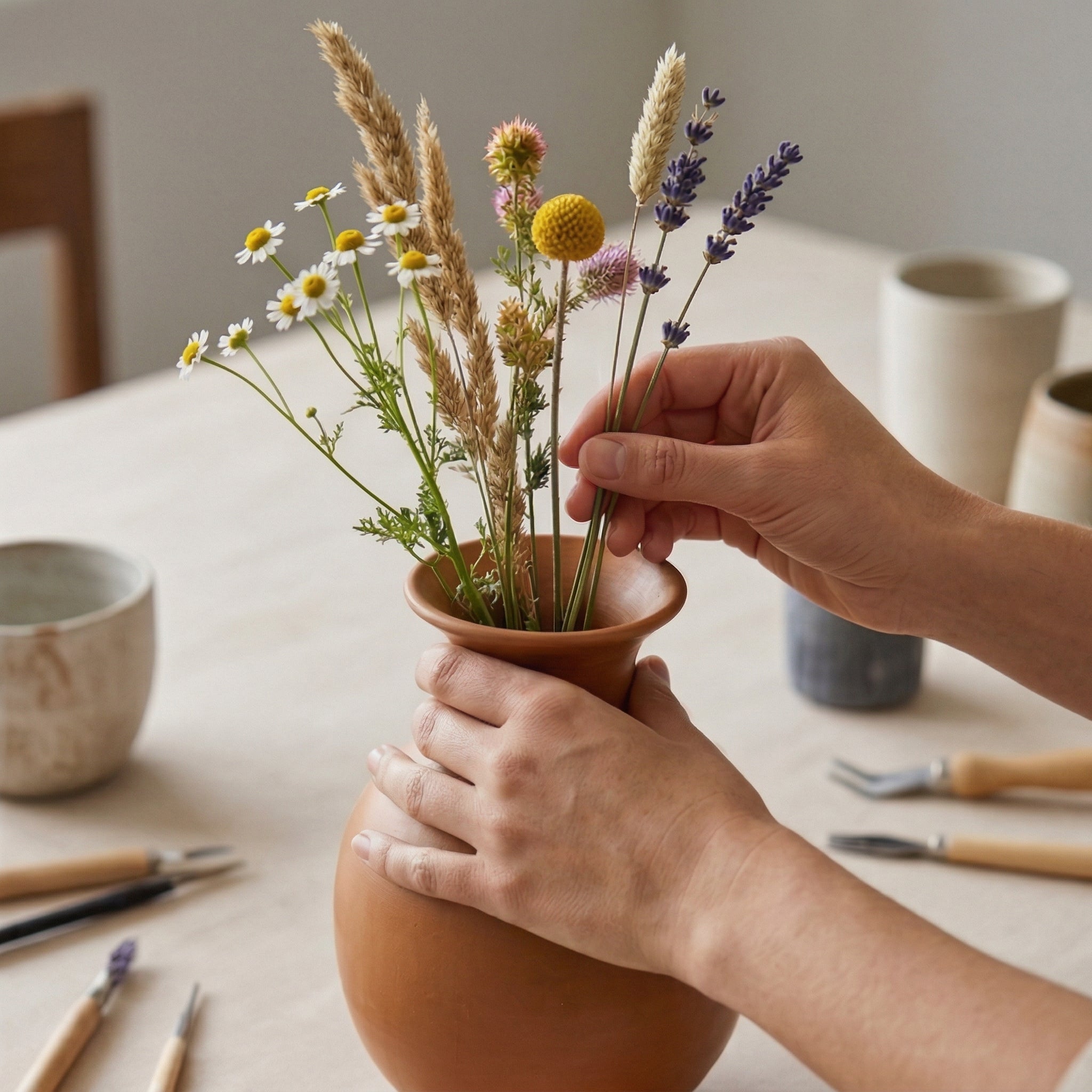 Rustic Brown Ceramic Decorative Vase