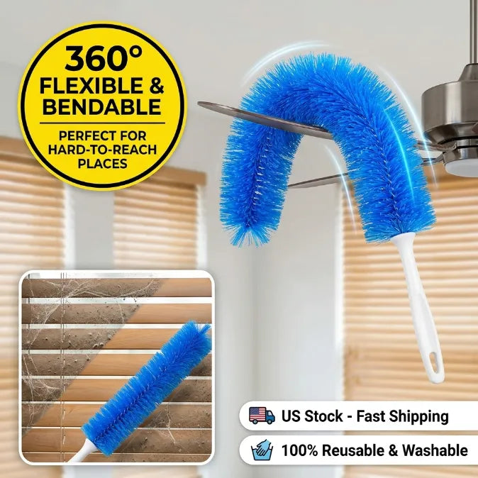 360° Bendable Microfiber Dust & Hair Duster – Flexible Gap Cleaner Brush for Blinds, AC Vents, Tower Fans & Pet Hair– Last Day 50% OFF 🔥