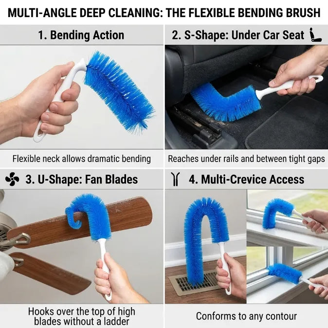 360° Bendable Microfiber Dust & Hair Duster – Flexible Gap Cleaner Brush for Blinds, AC Vents, Tower Fans & Pet Hair– Last Day 50% OFF 🔥