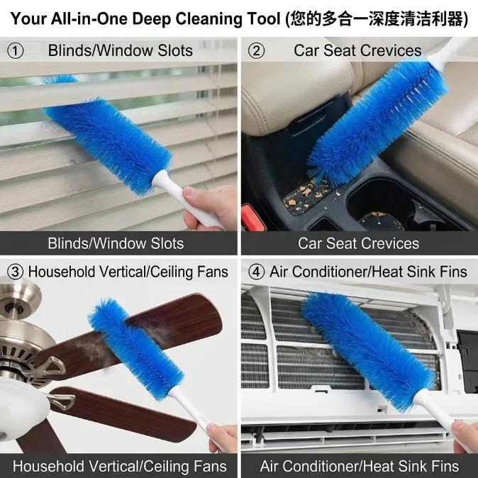 360° Bendable Microfiber Dust & Hair Duster – Flexible Gap Cleaner Brush for Blinds, AC Vents, Tower Fans & Pet Hair– Last Day 50% OFF 🔥