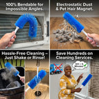 360° Bendable Microfiber Dust & Hair Duster – Flexible Gap Cleaner Brush for Blinds, AC Vents, Tower Fans & Pet Hair– Last Day 50% OFF 🔥