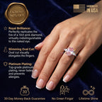 🚨 90% OFF TODAY: The "Rosalie" Handcrafted Statement Ring: Platinum-Plated Finger-Slimming Design | 10ct Pink Diamond Alternative